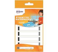 Avery Confezione da 24 etichette plastificate, 86 x 17 mm, bianche con bordi grigi