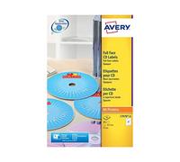 Avery - Confezione da 50 etichette adesive per Cd, personalizzabili e stampabili, maxi coperture, diametro 117 mm, stampa laser, (L7676-25)