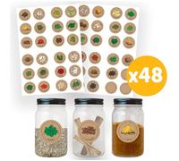AVERY - Confezione di 48 etichette per barattoli per spezie pronti all'uso, stampa kraft, formato rotondo, diametro 3,5 cm