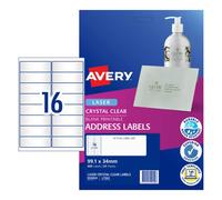 Avery Crystal Clear Address Label 99x34mm (10 Sheets)