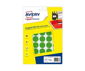 AVERY - Custodia da 400 pastiglie verdi autoadesive, diametro 24 mm PET24 V