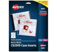 AVERY Custodia per CD/Dvd Jewel per stampanti a Getto d'inchiostro, Bianco, Confezione da 20 (8693) - Bianco Opaco