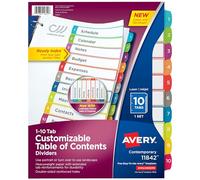 Avery Customizable Table of Contents Dividers, 10-tab set (11842)