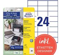 Avery Zweckform 6122 Labels 70 x 36 mm for Inkjet Laser Copy 10 Sheets White 240