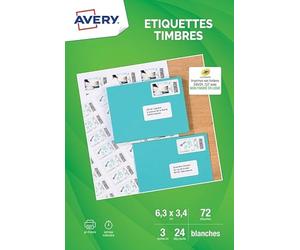 Avery Dennison-Etichette per stampante a getto d'inchiostro, timbro di alta qualità con finiture opache, 63,5 x 33,9 mm, confezione da 72