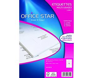 Avery Dennison Office Star Box - 1200 etichette bianche multi-uso, 97 x 42 mm
