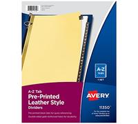 Avery Divisori prestampati in pelle nera, A-Z, set da 25 linguette, 1 set (11350)