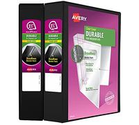 Avery Durable Clear View 3 raccoglitori ad anelli, 1,5 pollici, confezione da 2 raccoglitori neri (19300)