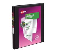 Avery Durable View Binder, anelli obliqui da 1,3 cm, DuraHinge, 12 raccoglitori neri (17001)
