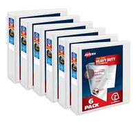 Avery DuraHinge, raccoglitore a 3 anelli, anelli inclinati One Touch da 5 cm, dorso largo 7,1 cm, copertina trasparente personalizzabile e dorso, raccoglitori bianchi (confezione da 6 pezzi 79792)