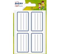 Avery ecol20 Bustina di 20 etichette scolastici 36 x 56 mm blu, 20 Pezzi