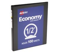 Avery Economy View 3-Ring-Ordner, 1,27 cm runde Ringe, 1 schwarzer Ordner (05751)