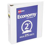 Avery Economy View Binder with Round Ring 2 inch White