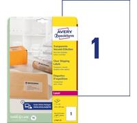 AVZ L7567-25 - Etichette di spedizione - 210 x 297 mm, 25 pezzi, trasparenti