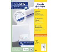 AVERYL MULTIPURPOSE LBL 21TV 100 SHT WHT, Etichette Adesive, Etichette