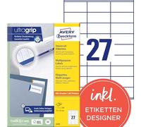 Avery Zweckform 3479 Universal Labels 100 Sheets 2,700 Labels 70 x 32 mm White