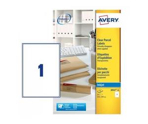 Avery Etichette Indirizzi / Pacchi J8567-25 ETICH.TRASPAERENTI 210X297 SINGOLO