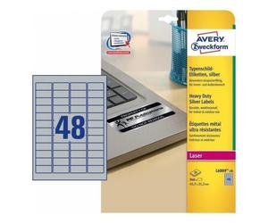 Avery Etichette L6009-20 ETIC. POLIESTIERE ARGENTO 45 7X21 2