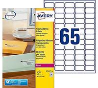 Avery Etichette lucide invisibili L7551, 65 per foglio - NUOVO