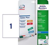 Avery etichette magnetiche 210 x 297 mm, confezione da 5 pezzi.