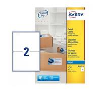 etichette adesive j8168 - in carta - angoli arrotondati - inkjet - permanenti - 199,6 x 143,5 mm - 2 et/fg - 25 fogli -