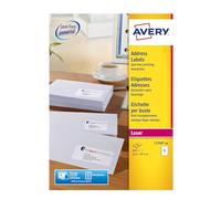 Avery Etichette postali autoadesive per indirizzi (etichette con codice a barre Amazon FBA), stampanti laser, 21 etichette per foglio A4, 840 etichette, UltraGrip (L7160), bianche