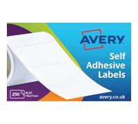 Avery Etichette su rotolo, scrivibili a mano, facili da usare, 76 x 37 mm, bianco, 250 etichette per confezione (AL01)