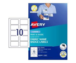 Avery Events And Attractive Silk Branding Fabric Name Badge 15pk 10 Sheet