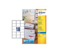 Avery Quick DRY Addressing Labels Inkjet 18 per Sheet 63.5x46.6mm White Ref J8161-100 [1800 Labels]