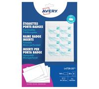 Avery Italia Inserti in carta per porta badge formato 60x90mm, 8 inserti per foglio, 160 inserti per confezione, adatti per cartellini Avery 4822