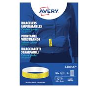 Avery Italia Braccialetti L4001-5 identificativi gialli ultra resistenti 265 x 18 mm, Laser, confezione 5ff