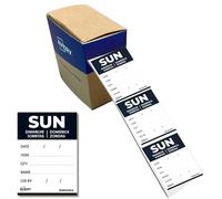 Avery Italia DLDSUNREV-500 Etichette in Carta per Tracciabilità Alimentare Giornaliere, Domenica, 40x56mm, Adesivo Rimovibile, Rotolo da 500 Etichette