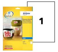 Etichette in poliestere Avery - J4775-10 - 275050 Etichette in poliestere adesive 210 X 297 mm senza margini interni da 238 g/mq in confezione da 10 Pz.