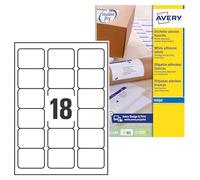 Etichette bianche Avery QuickDry - J8161-25 - 572017 Etichette adesive bianche 63,5 X 46,6 mm con angoli arrotondati con margini interni da 155 g/mq in confezione da 450 Pz.
