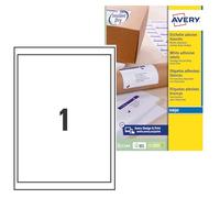 Etichette bianche Avery QuickDry - J8167-25 - 572106 Etichette adesive bianche 199,6 X 289,1 mm senza margini interni da 155 g/mq in confezione da 25 Pz.