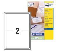 Etichette bianche Avery QuickDry - J8168-25 - 572092 Etichette adesive bianche 199,6 X 143,5 mm con angoli arrotondati senza margini interni da 155 g/mq in confezione da 50 Pz.