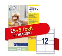 Avery Italia L4737REV-30P Etichette adesive carta bianca adesivo rimovibile ness