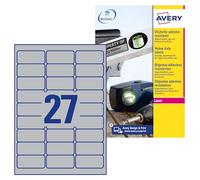 Etichette permanenti in poliestere Avery 63,5x29,6 mm argento Laser 27 et./fogli