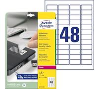 etichette adesive l6113 - in poliestere - laser - permanenti - 45,7 x 21,2 mm - 48 et/fg - 20 fogli - bianco - avery