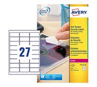 Etichetta adesiva antimanomissione L6114 - poliestere - adatta a stampanti laser - permanente - 63,5x29,6 mm - 27 etiche