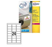 Etichetta adesiva L6141 - poliestere - adatta a stampanti laser - permanente - 63,5x33,9 mm - 24 etichette per foglio -