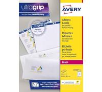 Avery Italia L7160-15 Etichette adesive in carta bianca, 15 fogli A4, rettangolari 63,5x38,1mm, 21 etichette per foglio, adesivo permanente, stampanti laser