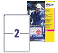 Etichette in polietilene per protezione e sicurezza - 210 x 148 mm - bianche - laser - 10 fogli - 2 et /fg - Avery