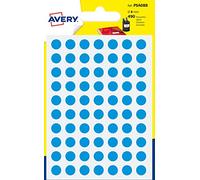 etichette rotonde colorate avery blu Ø 8 mm - 70 et/foglio - scrivibili a mano - bustina da 7 fogli - psa08b