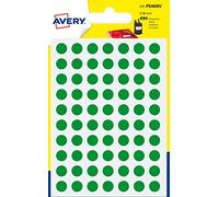 etichette rotonde colorate avery verde Ø 8 mm - 70 et/foglio - scrivibili a mano - bustina da 7 fogli - psa08v