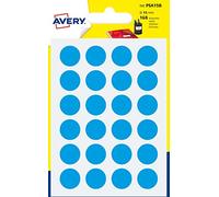 etichette rotonde colorate avery blu Ø 15 mm - 24 et/foglio - scrivibili a mano - bustina da 7 fogli - psa15b