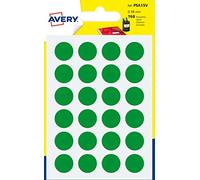 Etichetta adesiva tonda PSA - permanente - D 15 mm - verde - Avery - blister 168 etichette