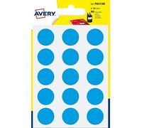 etichette rotonde colorate avery blu Ø 19 mm - 15 et/foglio - scrivibili a mano - bustina da 6 fogli - psa19b