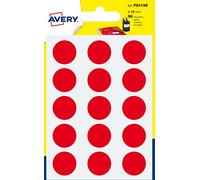Avery Italia PSA19R Etichette Adesive Rotonde, A6, Rosso