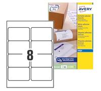 etichette adesive j8165 - in carta - angoli arrotondati - inkjet - permanenti - 99,1 x 67,7 mm - 8 et/fg - 25 fogli - bi
